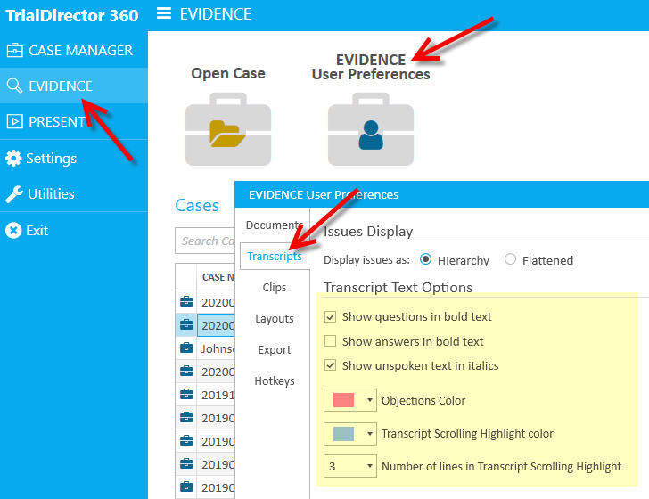 Evidence User Preferences-Transcripts